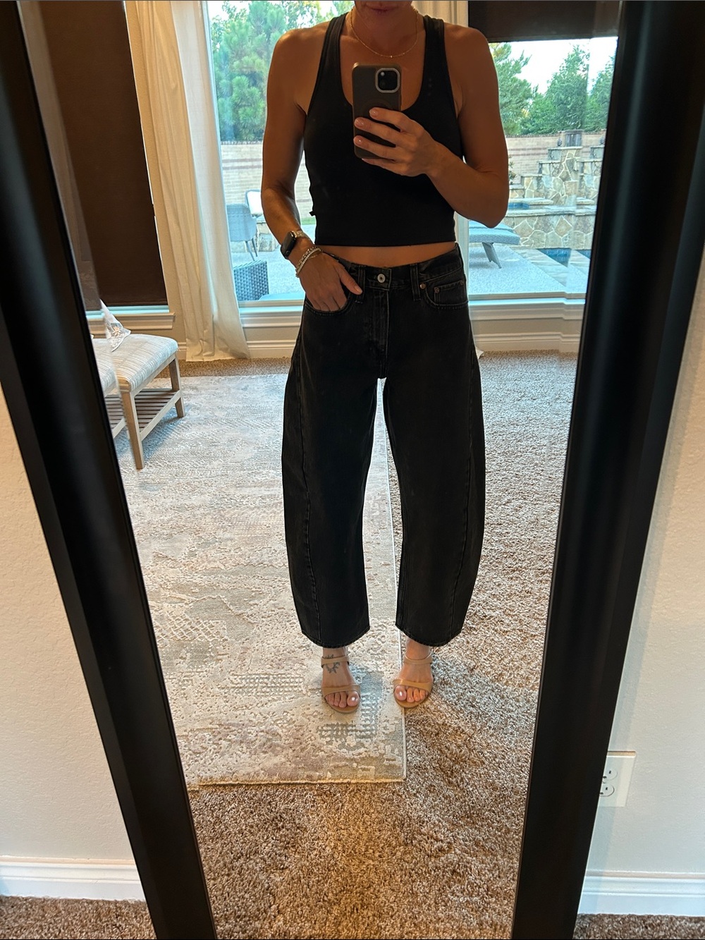 Abercrombie & Fitch Black Barrel Jeans